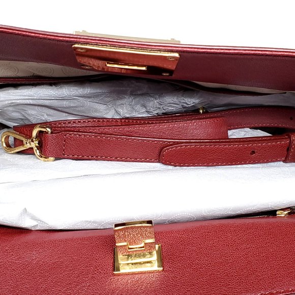 NWOT MICHAEL KORS Astrid Leather Satchel (Claret) - Picture 5 of 12